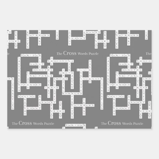 Kreuzworträtsel Puzzle Semantics Spaß grau Geschenkpapier Set (Vorderseite 3)