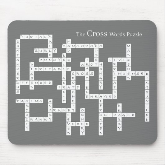Kreuzworträtsel Puzzle Semantics Spaß grau Mousepad (Vorne)
