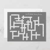 Kreuzworträtsel Puzzle Semantics Spaß grau Postkarte (Vorne/Hinten)