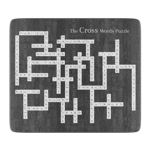 Kreuzworträtsel Puzzle Semantics Spaß grau Schneidebrett (Vorderseite)