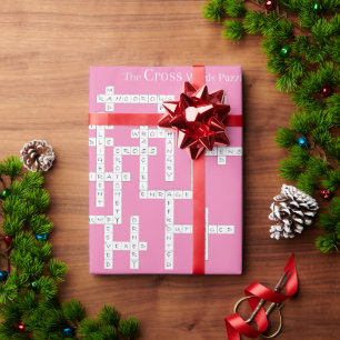 Kreuzworträtsel Puzzle Semantics Spaß Rosa Geschenkpapier