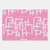 Kreuzworträtsel Puzzle Semantics Spaß Rosa Geschenkpapier Set (Vorderseite)