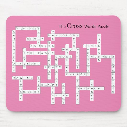 Kreuzworträtsel Puzzle Semantics Spaß Rosa Mousepad (Vorne)