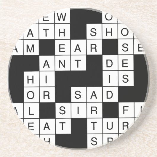 Kreuzworträtsel Sandstein Untersetzer (Vorne)