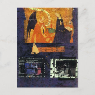 Kreuzworträtsel und Angel Postkarte