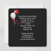 Kreuzworträtsel und Ballons Geburtstagsparty Einladung (Rückseite)