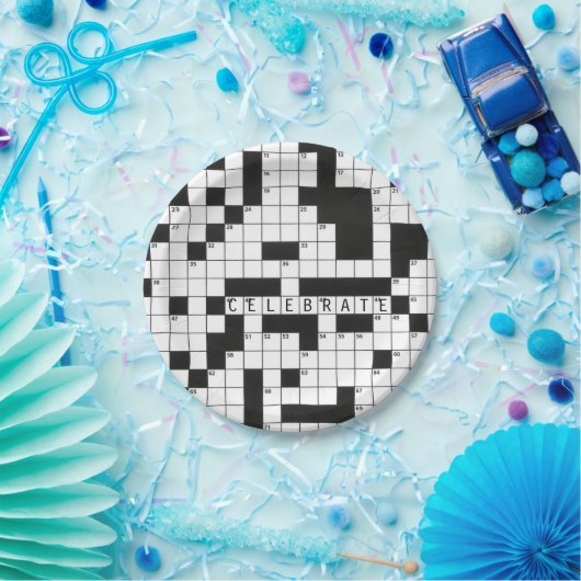 Kreuzworträtsel zum Feiern Pappteller (Party)