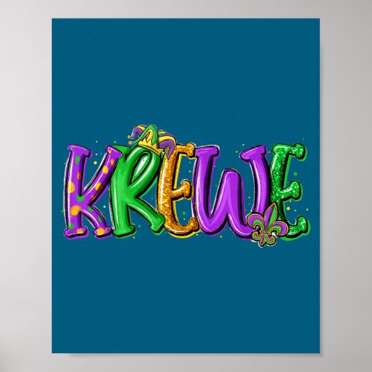 Krewe Fleur De Lis Mardi Gras For Men Women Kids B Poster (Vorne)