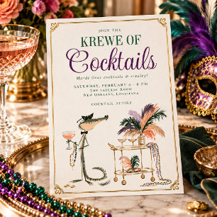 Krewe of Cocktails Mardi Gras Party Einladung