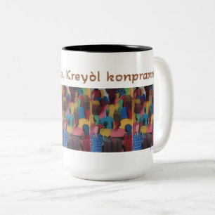 Kreyol Pale, Kreyol Konpran - Haitianisches Sprich Zweifarbige Tasse