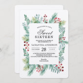 Krfat Winter Leaf Rahmen Grüne Einladung (Vorne/Hinten)