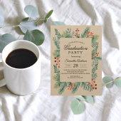 Krfat Winter Leaf Rahmen Grüne Einladung