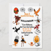 Kribbele Spooktacular Symbole Halloween-Quotenkart Einladung (Vorderseite)