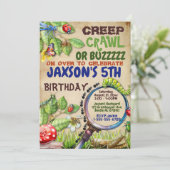 Kribbeln, Crawl oder Buzzzz Boys Bug Birthday Part Einladung (Stehend Vorderseite)