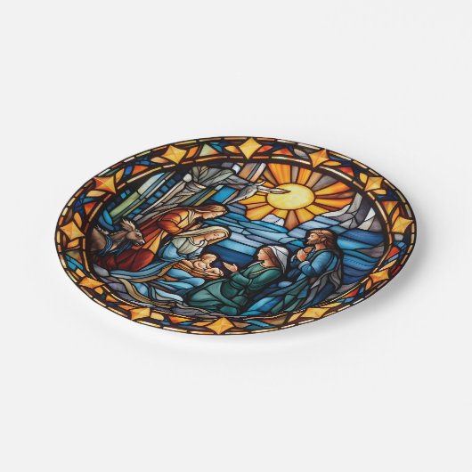 Kribbeln-Scene-Teller aus gefestigtem Glas Pappteller (Schrägansicht)