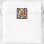 Kribbelstil Quadratischer Aufkleber (Tasche)