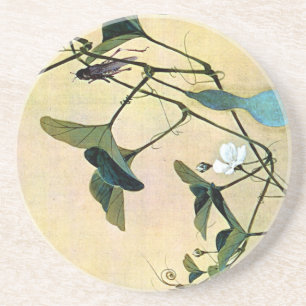 Kricket auf einer Rebe-Japaner Woodblock Kunst Untersetzer