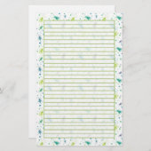 Kricket Bugs Aquarellinsekten mit grüner Linde Briefpapier (Vorne/Hinten)