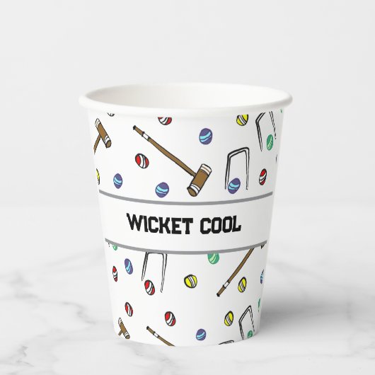 Kricket Cool Cute Krocket Preppy Handgezeichnet Pappbecher (Vorderseite)