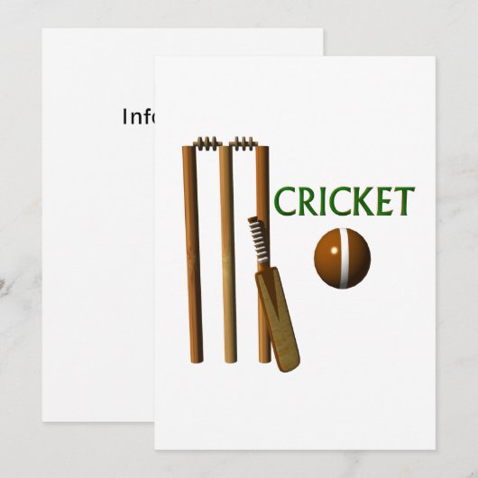Kricket Einladung (Vorne/Hinten)