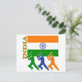 Kricket Indien Postkarte (Stehend Vorderseite)