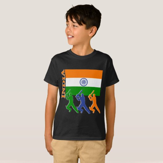 Kricket Indien T-Shirt (Vorne ganz)
