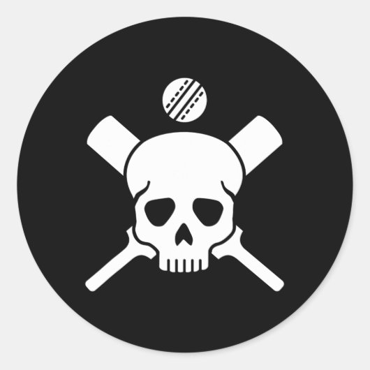 Kricket-Schädel Runder Aufkleber (Vorderseite)