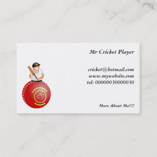 Kricket-Spieler Visitenkarte