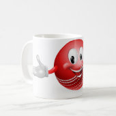 Kricketball-Maskottchen Kaffeetasse (Vorderseite Links)