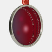 Kricketball Weihnachtsverzierung Silbernes Ornament (Rechts)