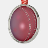 Kricketball Weihnachtsverzierung Silbernes Ornament (Links)