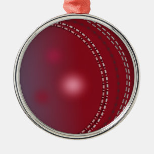 Kricketball Weihnachtsverzierung Silbernes Ornament