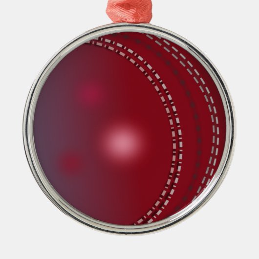 Kricketball Weihnachtsverzierung Silbernes Ornament (Vorne)