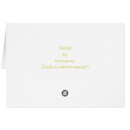 KRICKETKARTE (Rückseite Horizontal)