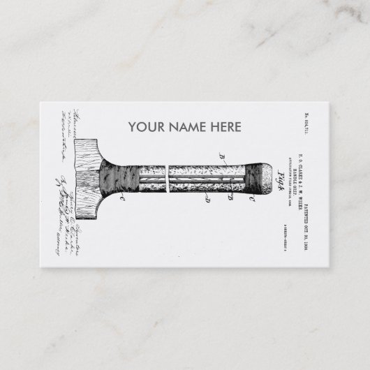 KRICKETSCHLÄGER-PATENT - CIRCA 1906 VISITENKARTE (Vorderseite)