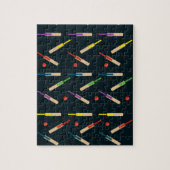 Kricketschläger-und Ball-Puzzlespiel/Laubsäge Puzzle (Vertikal)