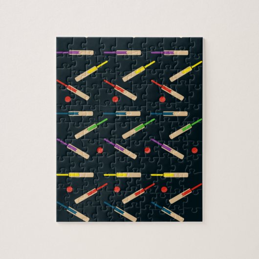 Kricketschläger-und Ball-Puzzlespiel/Laubsäge Puzzle (Vertikal)