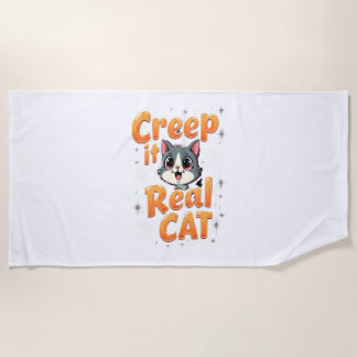 Krieche es echt Katze 2 Strandtuch