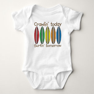 Kriechen heute morgen surfend baby strampler