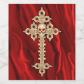 Kriechende gotische Skulle und Kreuzhäulchen Weinetikett (Einzelnes Label)