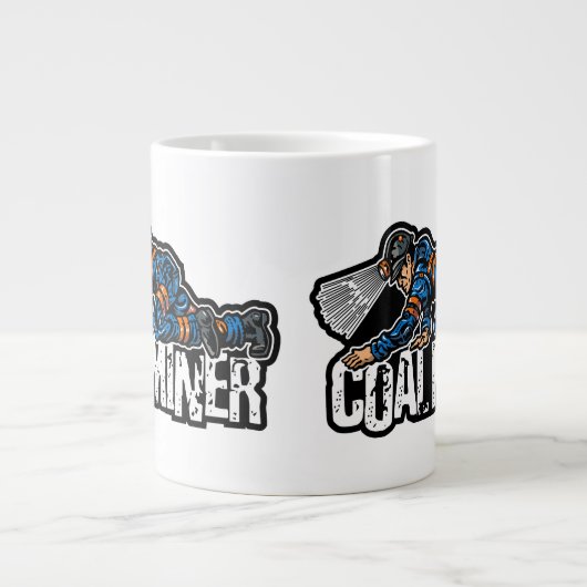Kriechender Kohlebergmann Jumbo-Tasse (Vorderseite)