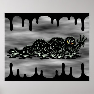 Kriechender Schleim-Hulk Weird Horror Art  Poster