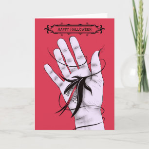 Kriechendes Gothic Hand Biting Monster Halloween Karte