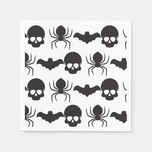 Kriechendes Halloween - Skull, Spione & Bat Serviette (Vorderseite)