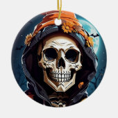 Kriechendes SchädelHalloween Keramik Ornament (Vorne)