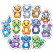 Kriechendes Set von Aufklebern von Cartoon Aufkleber (Vorderseite)