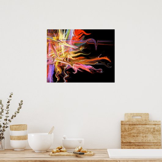 Kriechizik Fraktal Kunstposter Poster (Küche)