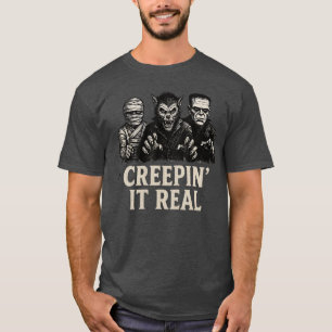 Kriecht es echt klassische Monster Halloween-Horro T-Shirt