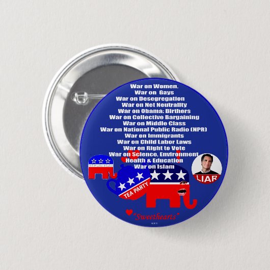 KRIEG an - Knopf Button (Vorne & Hinten)