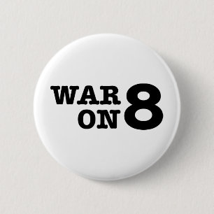 Krieg auf Knopf der Stütze-8 Button